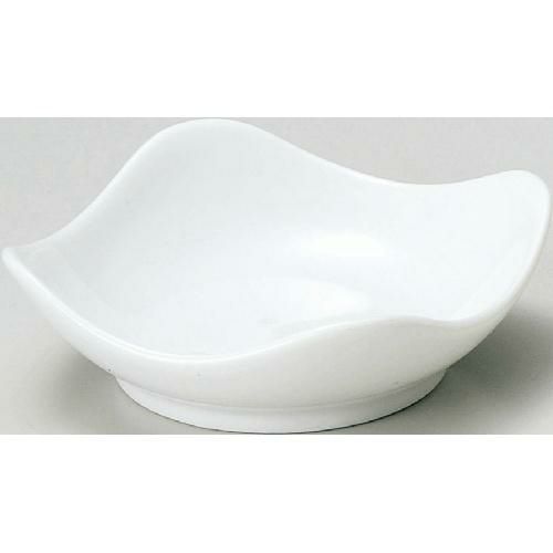 珍味&小付セレクション スクエア波小皿(大) 白 白【まとめ買い商品】