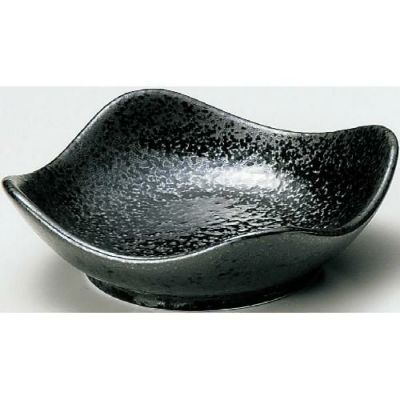 珍味&小付セレクション スクエア波小皿(大) 黒耀 黒【まとめ買い商品】