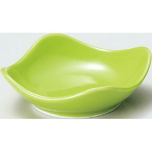 珍味&小付セレクション スクエア波小皿(大) 緑 緑【まとめ買い商品】