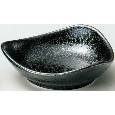 珍味&小付セレクション トライアングル波小皿(大) 黒耀 黒【まとめ買い商品】
