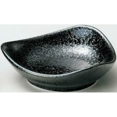 珍味&小付セレクション トライアングル波小皿(大) 黒耀 黒【まとめ買い商品】