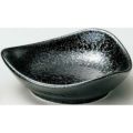 珍味&小付セレクション トライアングル波小皿(大) 黒耀 黒【まとめ買い商品】