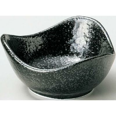 珍味&小付セレクション トライアングル波小鉢 黒耀 黒【まとめ買い商品】