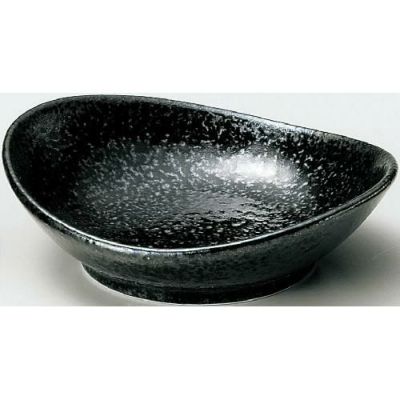 珍味&小付セレクション オーバル波小皿(大) 黒耀 黒【まとめ買い商品】