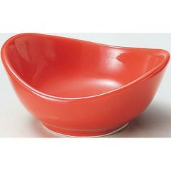 珍味&小付セレクション オーバル波小鉢 赤 赤【まとめ買い商品】
