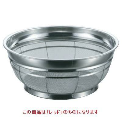 BK 18-8 カラーバー付 F型ザル 普通目 22.5cm レッド レッド