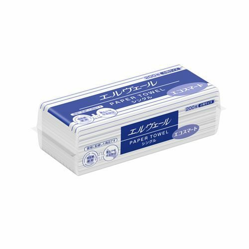 【大王製紙】ペーパータオル エルヴェール エコスマート エコノミー シングル 小判 200枚×42個