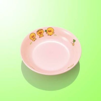 子供食器 14cm丸深皿 ひよこぐみピンク