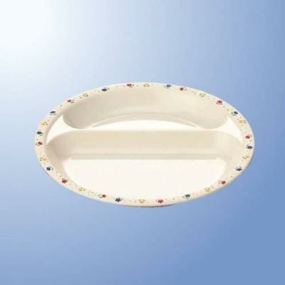 子供食器 二ツ仕切皿 ブロック