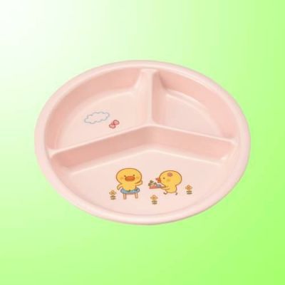 子供食器 三つ仕切皿 小 ひよこぐみピンク