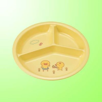 子供食器 三つ仕切皿 小 ひよこぐみイエロ