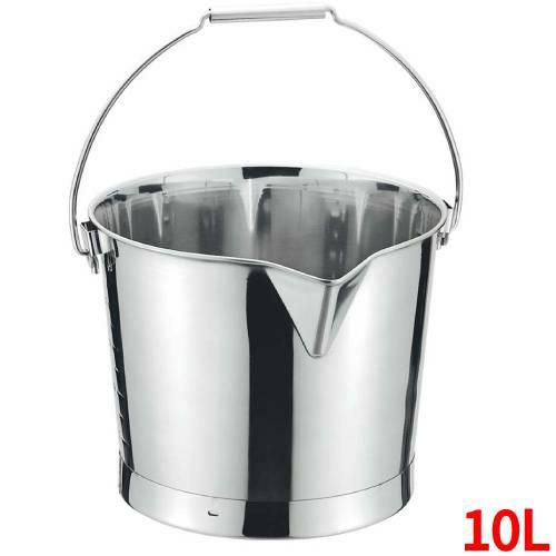 クローバー 18-8 口付バケツ 10L 目盛付
