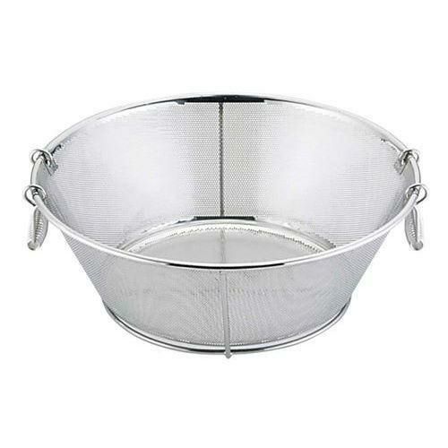 UK 18-8 補強付パンチング平底揚ザル 51cm