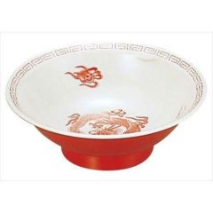 メラミン中華食器 瑞祥 中華丼 竜 CA-10 外赤内白