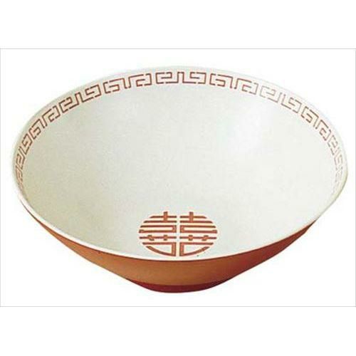 メラミン中華食器 瑞祥 中華丼 丸型 CA-11 外赤内白