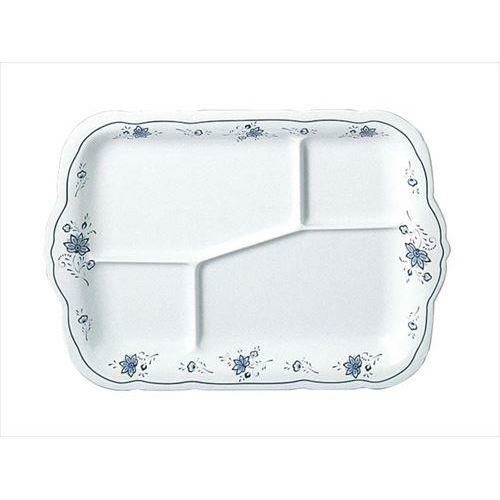 メラミン食器 ビューティーフラワー 角皿A 仕切付 15.2インチ BF-24