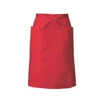 腰下エプロンミドル丈【レッド】