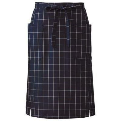 腰下エプロンミドル丈【ネイビーチェック】