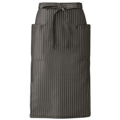 腰下エプロンミドル丈【ブラックストライプ】