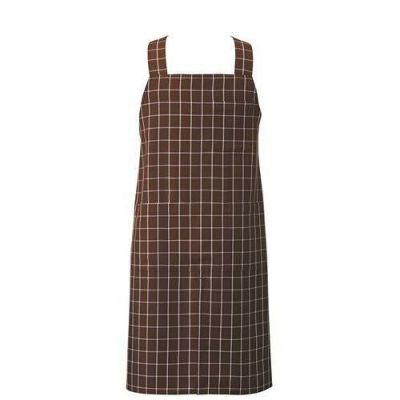 胸当てエプロンＨ型【ブラウンチェック】