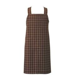 胸当てエプロンＨ型【ブラウンチェック】