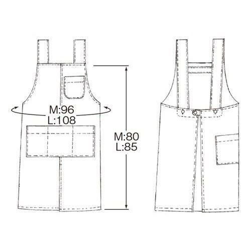 胸当てエプロンＨ型【ワインストライプ】
