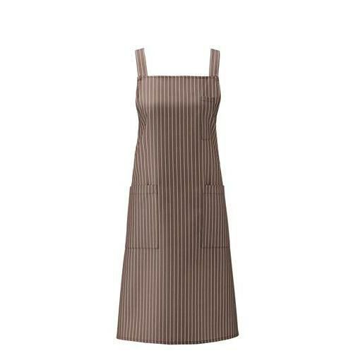 胸当てエプロン【ブラウンストライプ】