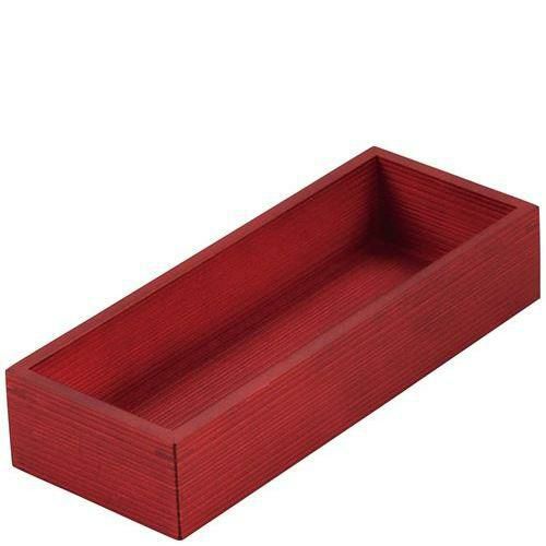 木製 千筋カトラリーボックス 赤
