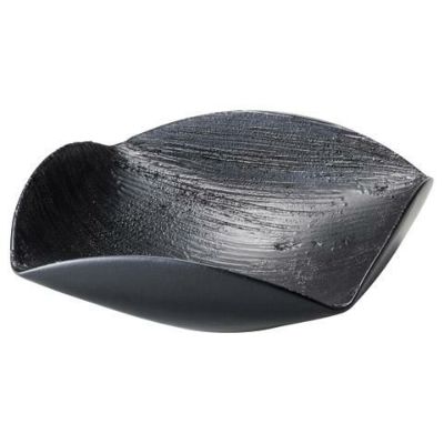 黒釉10.0寸 櫛目角鉢