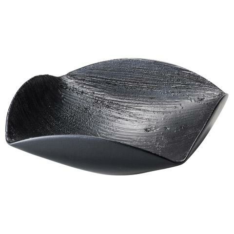 黒釉10.0寸 櫛目角鉢