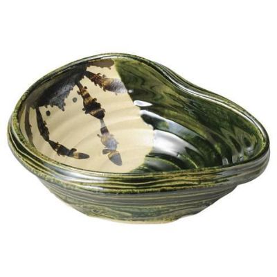 織部かに絵曲込み8.0寸 盛鉢