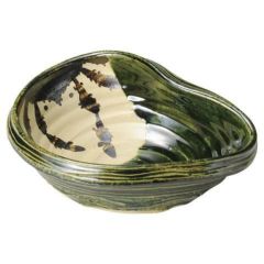 織部かに絵曲込み8.0寸 盛鉢