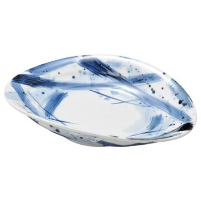 呉須格子たわみ皿