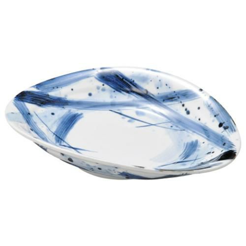 呉須格子たわみ皿