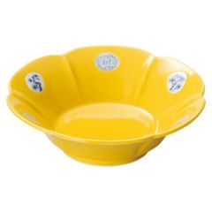 黄釉四君子朝顔型鉢