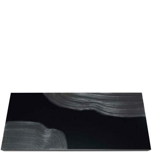 漆黒刷毛目 黒 長角トレー 隅黒漆流水 500×250×12mm