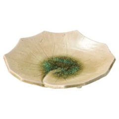 灰釉蓮の葉皿