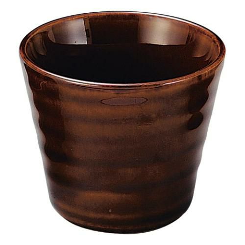 アメ釉うずまき小鉢