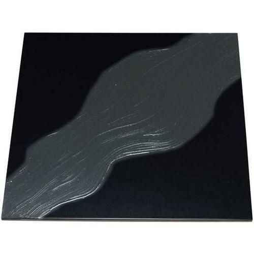 漆黒刷毛目 黒 正角トレー 黒流水 300×300×12mm